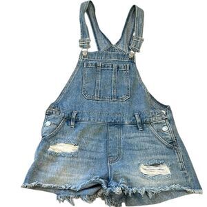 PAC Sun Denim Distressed Overalls XS